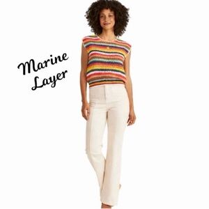 Marine Layer Multicolor Striped
Pullover Crochet
Knit Vest Top Sleeveless XL